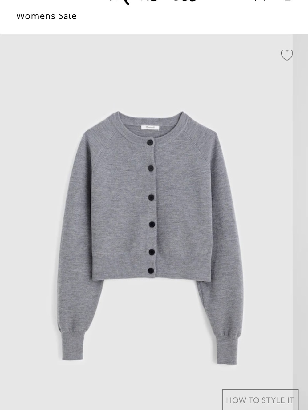 Madewell Raglan Sleeve Cropped Cardigan